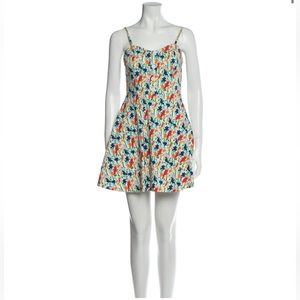 Alice + Olivia bird and floral spaghetti strap mini dress